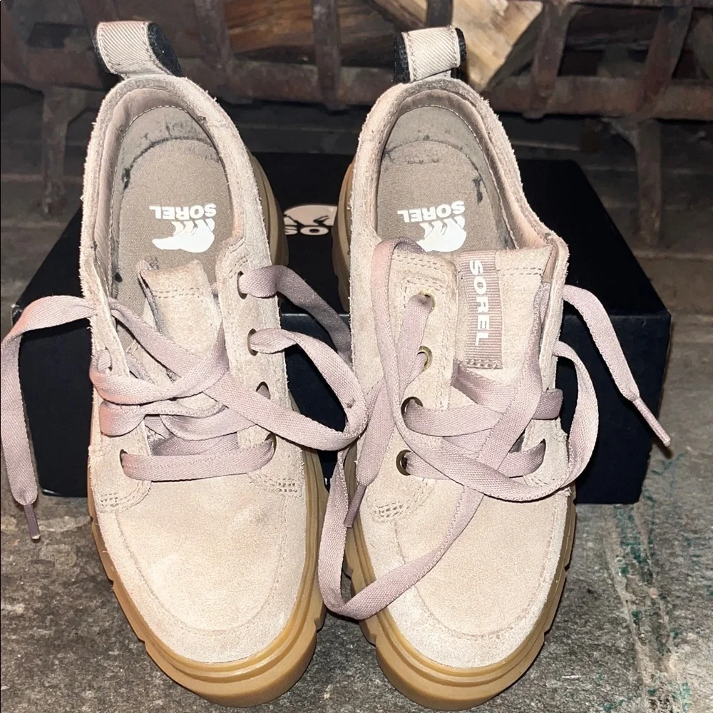 Sorel Caribou X Women's Platform Shoes - Taupe and Sea Salt